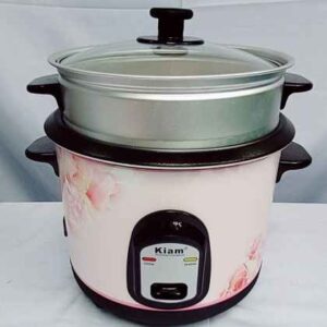 Kiam SFB-5704 Stainless Steel and Non-Stick Double Pot Rice Cooker - 2.8  Liter - Red