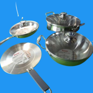 Kiam 7Pcs Steel Cookware Set | Natural tri-ply