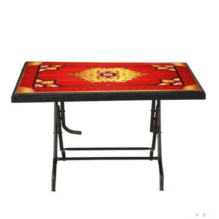 Deco Table 4 Seat S/L Print Maroon Black | RFL