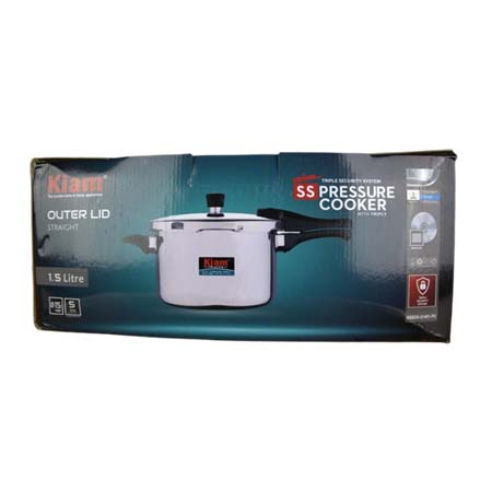 Stainless Steel Triply Pressure Cooker 1.5Ltr | Kiam - Image 3