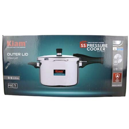 Stainless Steel Triply Pressure Cooker 3.5Ltr | Kiam - Image 4