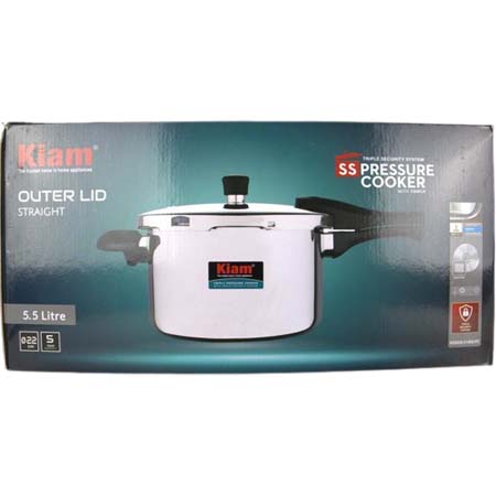 Stainless Steel Triply Pressure Cooker 5.5Ltr | Kiam - Image 6