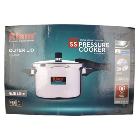 Stainless Steel Triply Pressure Cooker 6.5Ltr | Kiam - Image 5